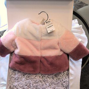 First Impressions, faux fur multicolored coat